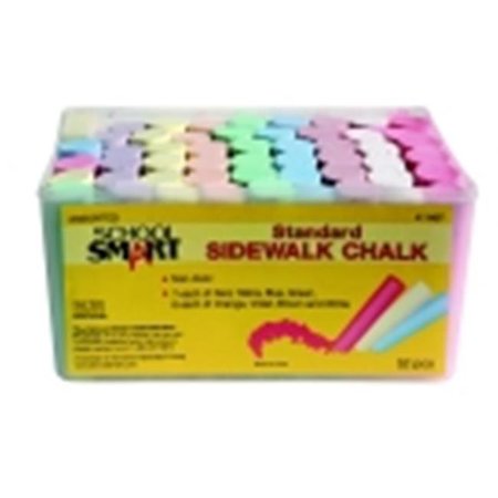 SCHOOL SMART School Smart Non-Toxic Sidewalk Chalk - 4 L x 1 W in. - Assorted Colors; Pack 52 411467